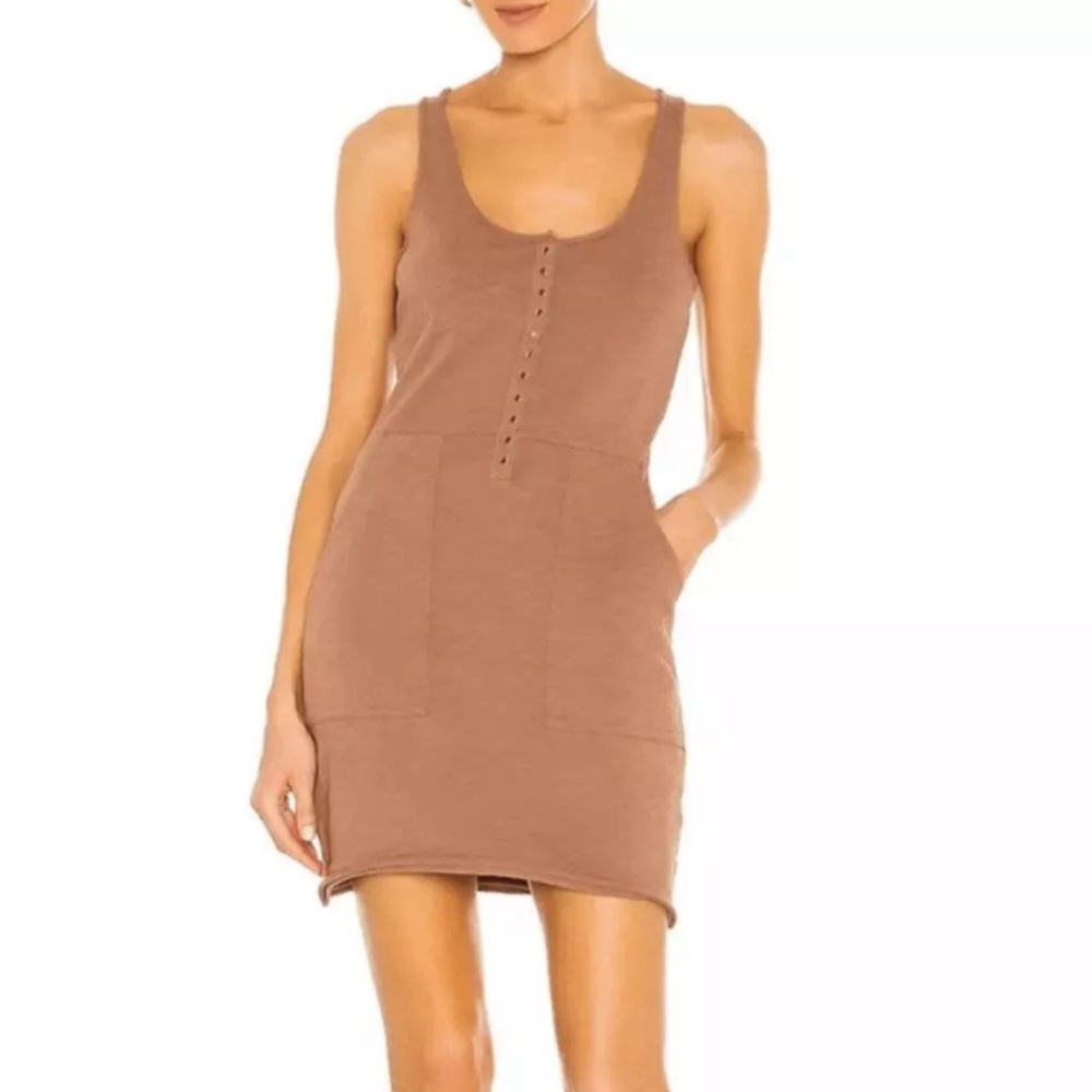 Nation LTD brown Neda Utility Pocket Dress 100% Cotton L